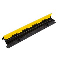 Protecteur de câble en caoutchouc jaune, route, robuste, 1 canal, vente en gros, 10 pièces