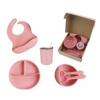 qualité en Silicone sans BPA alimentation bébé cuillère et fourchette bavoirs plaque d'aspiration bol vaisselle pour enfants