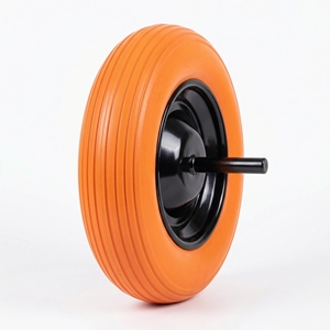 Roue de brouette anti-crevaison PU1405 3.50-8, pneu en mousse PU de 14 pouces, jante en acier, roulement à billes pour chariot de jardin, chariot à main, anti-crevaison - Product Image 4