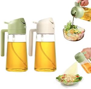 2 in 1 440ml Eco-Friendly Dishwasher Safe Kitchen Glass Plastic Olive Oil Spray Bottle & Dispenser for Cooking - Product Image 2