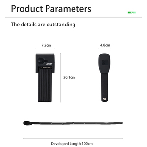<span class=keywords><strong>Antivol</strong></span> de vélo pliable JINJIAN intelligent, déverrouillage sans clé, étanche, contrôle par application, portable, pour vélo et vélo électrique - Product Image 4