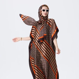 Caftán Africano <span class=keywords><strong>para</strong></span> <span class=keywords><strong>Mujer</strong></span>, Largo, de Seda, Estampado Floral, Túnica Larga Informal <span class=keywords><strong>para</strong></span> <span class=keywords><strong>Mujer</strong></span>, Vestido Africano Suave y Holgado - Product Image 6