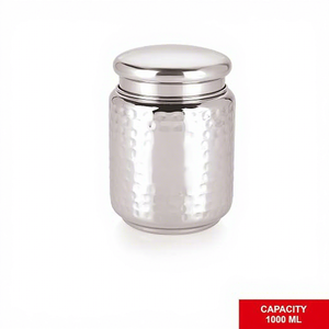 Stainless Steel <b>Food</b> Container Round Airtight Metal <b>Jar</b> for Storage with Polished Finish Minimalist Design - Product Image 3