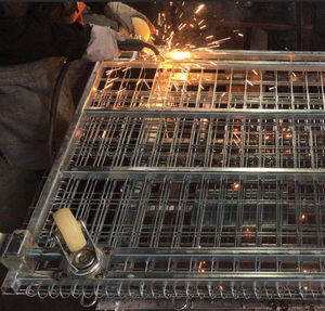 Grande <span class=keywords><strong>cage</strong></span> en treillis métallique pour entrepôt, bac de rangement pliable en fil métallique robuste - Product Image 3