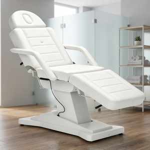 Table de massage électrique blanche, chaise de traitement rembourrée, chaise de salon de beauté, chaise de spa, chaise de soin du visage - Product Image 5