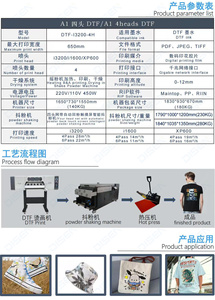 Nouvelle imprimante DTF à transfert thermique 60cm 120 <span class=keywords><strong>cm</strong></span> avec double machine d'impression de t-shirt d'imprimantes à tête d'impression I3200 XP600 - Product Image 4