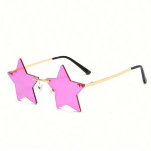 Gafas de Sol de Moda al por Mayor, Gafas de Sol sin Montura con Protección UV400, Gafas de Sol de Estrella de Cinco Puntas para Mujer - Product Image 6