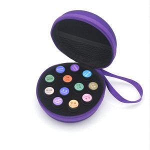 Estuche de transporte de aceite esencial de cuero PU Estuche portátil de viaje para 12 botellas Bolsa de almacenamiento de aceite esencial EVA - Product Image 4