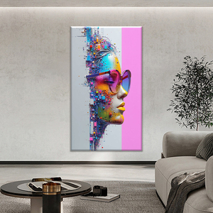 Impression <span class=keywords><strong>sur</strong></span> <span class=keywords><strong>toile</strong></span> abstraite de femme de <span class=keywords><strong>Pop</strong></span> <span class=keywords><strong>Art</strong></span>, <span class=keywords><strong>art</strong></span> mural coloré de <span class=keywords><strong>portrait</strong></span> de pixel, décor à la maison moderne - Product Image 4