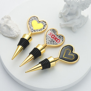 Heart Shaped Wine Stoppers Zinc Alloy <b>Sealing</b> Bottle Stopper Valentine's Day Wedding Favors Gift Set - Product Image 4