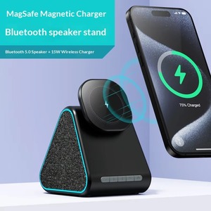 Soporte Magnético <span class=keywords><strong>para</strong></span> Teléfono con Altavoz Bluetooth 5.0 de 15W y Carga Rápida Inalámbrica <span class=keywords><strong>para</strong></span> <span class=keywords><strong>iPhone</strong></span> 17 - ¡Oferta! - Product Image 2