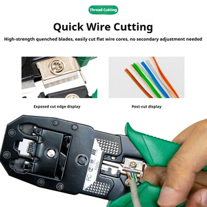 Outil de sertissage modulaire 3-en-1 multifonctionnel, pinces manuelles 4P/6P/8P pour câbles réseau et coaxiaux, en acier à haute teneur en carbone, anti-électrostatique - Product Image 5