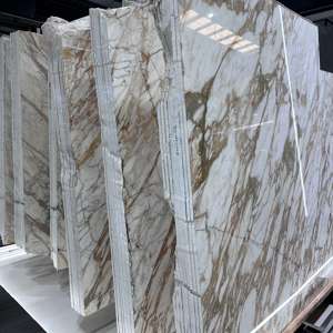 Dalle de marbre Calacatta Gold d'usine avec des veines orange Oro pour îlot de cuisine, mur décoratif, plan de toilette - Product Image 4