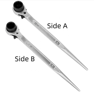Clé à cliquet industrielle en nickel perlé, double embout, à douille, à double usage, à serrage rapide - Product Image 5
