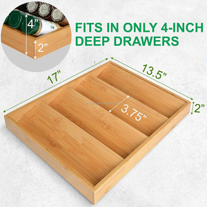 HOT SALE Bamboo Kitchen <strong>Drawer</strong> <strong>Organizer</strong> 4-Tier Bamboo <strong>Spice</strong> Rack <strong>Organizer</strong> for <strong>Drawer</strong> Large <strong>Spice</strong> Tray for Kitchen Storage - Product Image 2