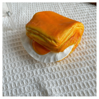 Balle anti-stress personnalisée en forme de crêpe moelleuse, avec logo imprimé, cadeau promotionnel en PU pour restaurants, bureaux matinaux et thérapie manuelle