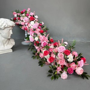 Camino de mesa floral largo, perfecto para bodas rústicas, banquetes y decoración de mesas para eventos. - Product Image 1