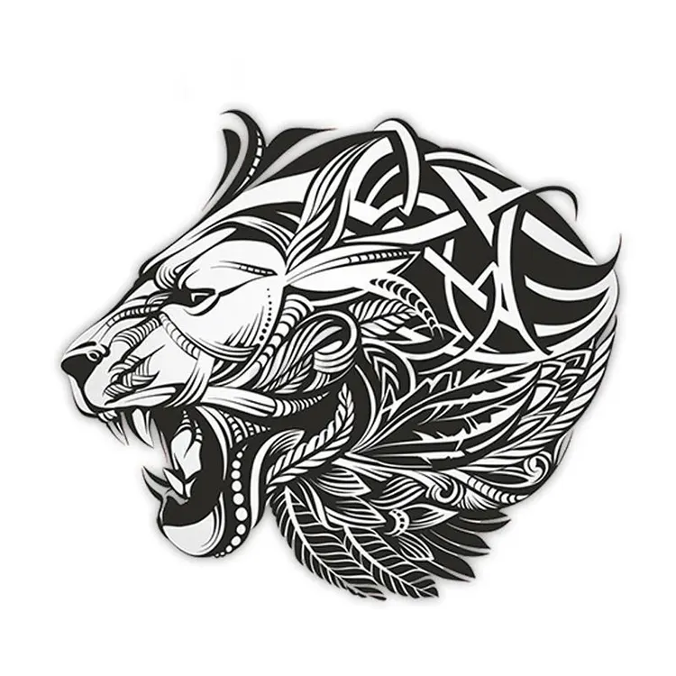 Badge personnalisé Logo autocollant de voiture autocollant autocollant réfléchissant décoration automobile Badge moto tête de Lion emblème 3D pare-brise en métal nouveau