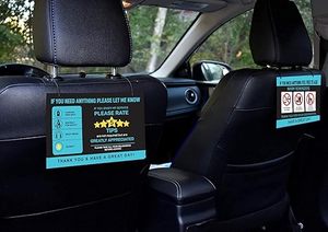PVC Araç İçi Yorumlama Levhası, Taksi Arka Koltuğu için 5 Yıldızlı Beni Değerlendirin, Ödeme Yapın, Sigara İçilmez, Sürücü Aksesuarları - Product Image 3