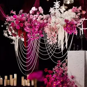 T306 Новый бутафория для свадебной фотосессии на жемчужной нитью волна 12-слойный подвесные шторы волна воды в Корейском стиле свадебного зала с аркой