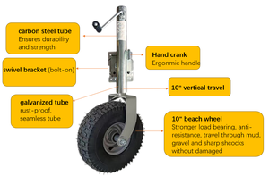 [<span class=keywords><strong>Roue</strong></span> de plage] 1763lbs/800KG cric de <span class=keywords><strong>remorque</strong></span> avec <span class=keywords><strong>roue</strong></span> de plage de sable 10 "<span class=keywords><strong>roue</strong></span> jockey boulonnée à levage vertical pour <span class=keywords><strong>remorque</strong></span> de <span class=keywords><strong>Jet</strong></span> <span class=keywords><strong>Ski</strong></span> de bateau - Product Image 6