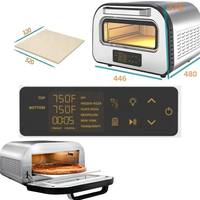 Oven Pizza Listrik Storman 1800W Konveksi Baja Tahan Karat Italia Kapasitas 15L Desain Modern untuk Hotel dan Rumah Tangga