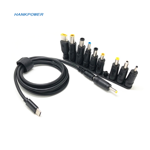 65W USB 3.1 Type C USB-C to DC 20V 5.5 2.5mm Power Plug PD Cable With 10 Sets DC Adapters for Laptop