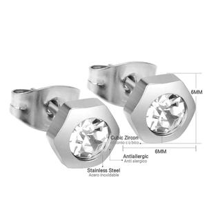 ต่างหูสแตนเลสสตีลแบบใหม่ล่าสุด ดีไซน์คลาสสิกหรูหรา ประดับคริสตัลสีโรสแดงทรงกลม - Product Image 5