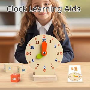 Jouet éducatif Montessori pour <span class=keywords><strong>l</strong></span>'apprentissage précoce, cadeau pour enfants, horloge en bois pour <span class=keywords><strong>apprendre</strong></span> à <span class=keywords><strong>lire</strong></span> <span class=keywords><strong>l</strong></span>'<span class=keywords><strong>heure</strong></span>, fabriquée en bois - Product Image 2