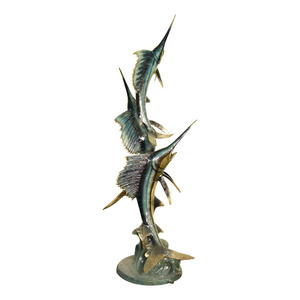 Estatua de Pez Espada de Bronce Tallada a Mano de Alta Calidad, Escultura de Pez Oceánico para Decoración de Jardín - Product Image 1