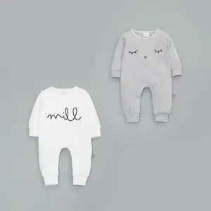 Online Shop China Wholesale Solid Color White And Grey Petti Infant Plain Baby Rompers
