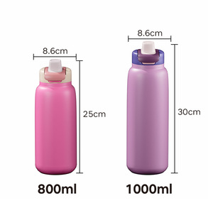Stainless Steel <b>Thermos</b> Sports Water Bottle With Hidden Handle Detachable Spout For Home Car Office Outdoor Use - Product Image 4