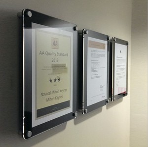 <strong>Double</strong> Panel Sandwich <strong>A4</strong> Wall Mount Floating Photo <strong>Frame</strong> 8.5x11 Clear Acrylic Picture <strong>Frame</strong> - Product Image 5