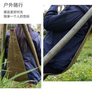 Chaise de camping pliable en toile portable, tabouret triangulaire, chaise de jardin d'extérieur 86x37cm kaki avec corde - Product Image 3