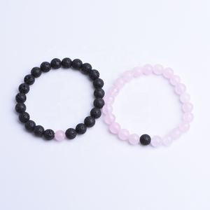 Healing Rose Quartz and Lava Stone Beads <strong>Couple</strong> Distance <strong>Bracelet</strong> His Hers Long Distance Relationship <strong>Bracelet</strong> love <strong>Touch</strong> - Product Image 4
