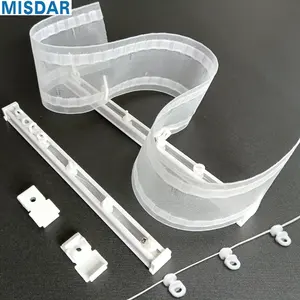 S-Fold Track S Wave Rail S-Wave Rod Ripple Fold Curtain Hooks 60mm Runner Translucent Head Heading Header Tape