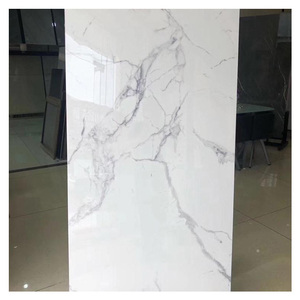 Carreaux <span class=keywords><strong>de</strong></span> sol en porcelaine polie antidérapants modernes, texture marbre blanc brillant, 600x600 mm - Product Image 3