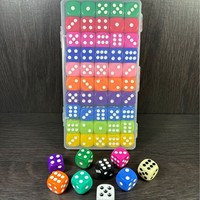 Boîte de 16mm en plastique carré sculpté écologique 10 couleurs 50 pièces jeu de table coloré jeu de rôle dés transfrontaliers