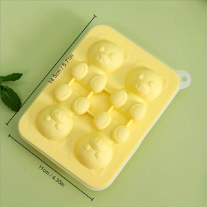 Moule à glaçons en silicone souple de qualité alimentaire, motif ours mignon, 1 pièce, résistant au congélateur, vente en gros - Product Image 2