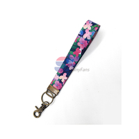 Perlengkapan Lanyard Desainer Kustom Tali Dompet Gantungan Kunci Sablon Sutra Warna-warni Gelang Pendek Poliester/Nilon