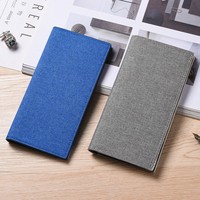 Dompet kanvas Panjang Pria, ultratipis warna polos sederhana dengan penutup ritsleting pemegang kartu untuk siswa muda grosir 2025