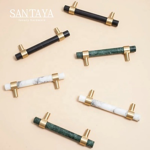Santaya 拉丝黄铜拉手 厨房橱柜拉手 卧室衣柜抽屉把手 家具大理石拉手 - Product Image 4