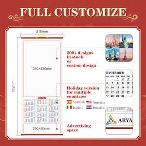 Calendario <span class=keywords><strong>chino</strong></span> personalizado al por mayor 2026, bastón de bambú natural, desplazamiento de pared, Calendario colgante <span class=keywords><strong>Chino</strong></span> para decoración del hogar y la Oficina - Product Image 3