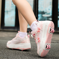 Patins à roulettes populaires à deux roues unisexes, chaussures à roulettes de sport pour la marche et le patinage, adaptés aux adolescents