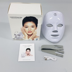 Masajeador Facial LED Recargable USB Inalámbrico Portátil con Terapia de 7 Colores y Logotipo Personalizable, Máscara Facial Eléctrica LED - Product Image 1