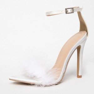 2022 Trendy Square Toe High Heels Summer Shoes Height Increasing Fur Heeled Party <b>Sandals</b> for Women and Girls Spring Shoes - Product Image 5