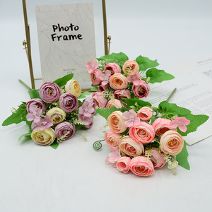 Bouquet de roses artificielles de style coréen pour la décoration de la maison, accessoires de photographie de mariage - Product Image 1