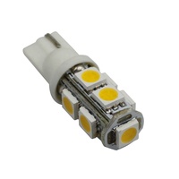 Ampoules LED T10 Miniature de Qualité Blanc Chaud 9SMD pour Éclairage Latéral de Lecture 12V pour Voitures