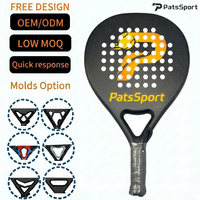 Raqueta de Pádel PATSSPORT OEM de Fibra de Carbono Completa con Acabado Mate y Superficie con Textura 3D, Modelo B-01, 365g, 15-17, Forma EVA, Nivel Inicial