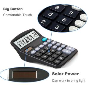 Standard Function Electronic Calculators 14 Digit <b>Large</b> LCD Display Handheld <b>Desk</b> Calculator Solar/Battery Powered Plastic ABS - Product Image 5